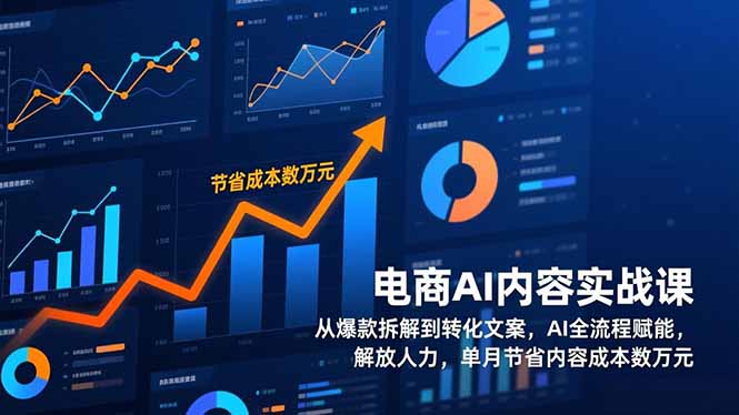 电商AI内容实战课，从爆款拆解到转化文案，AI全流程赋能，解放人力，单月节省内容成本数万元-创富云网创