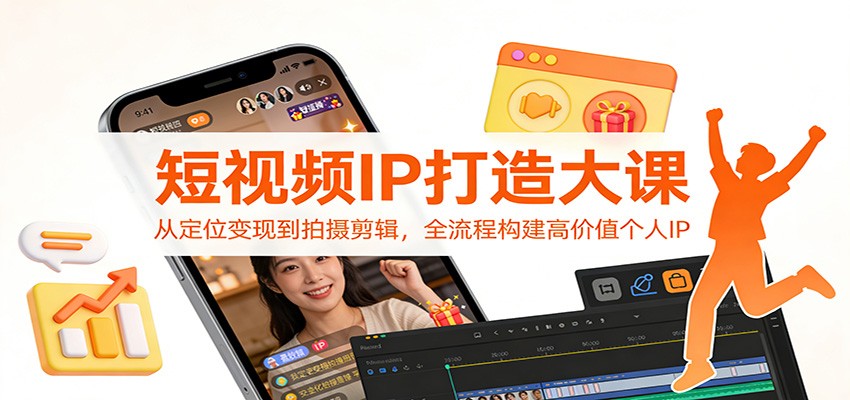 短视频IP打造大课：从定位变现到拍摄剪辑，全流程构建高价值个人IP-创富云网创