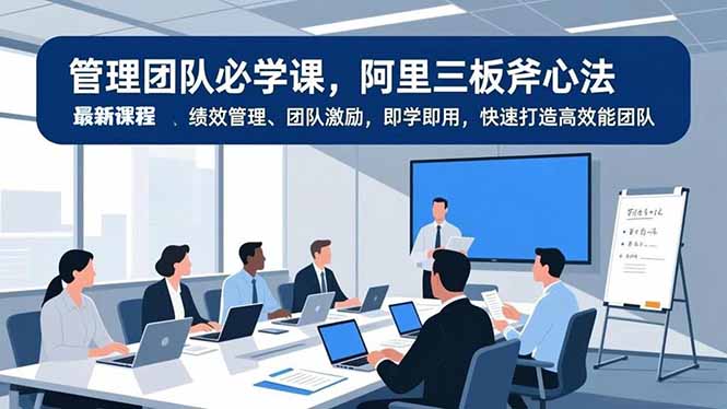 管理团队必学课，阿里三板斧心法、绩效管理、团队激励，即学即用，快速打造高效能团队-创富云网创