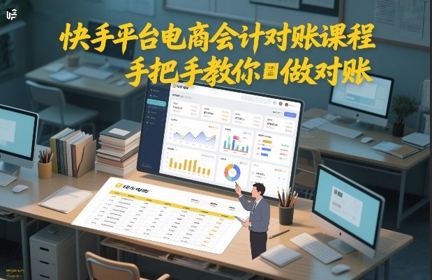 快手平台电商会计对账课程,手把手教你做对账-创富云网创