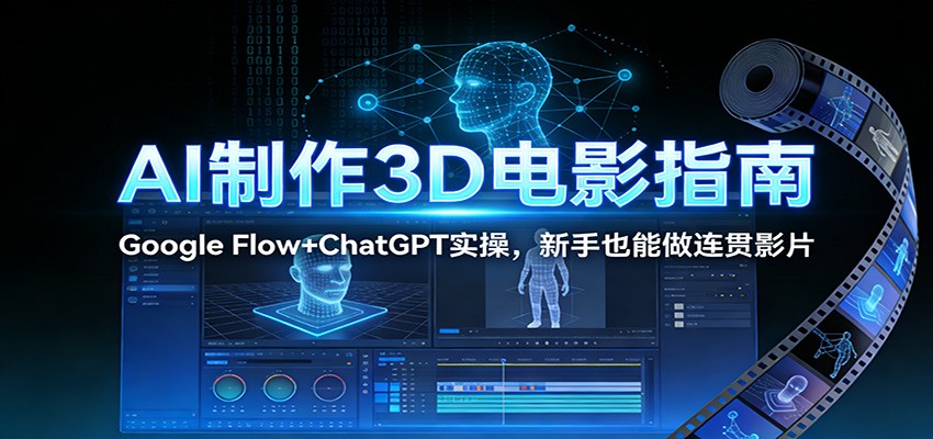 AI制作3D电影指南:Google Flow+ChatGPT实操,新手也能做连贯影片-小目标云网创