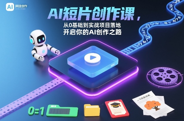 AI短片创作课，从0基础到实战项目落地，开启你的AI创作之路-创富云网创