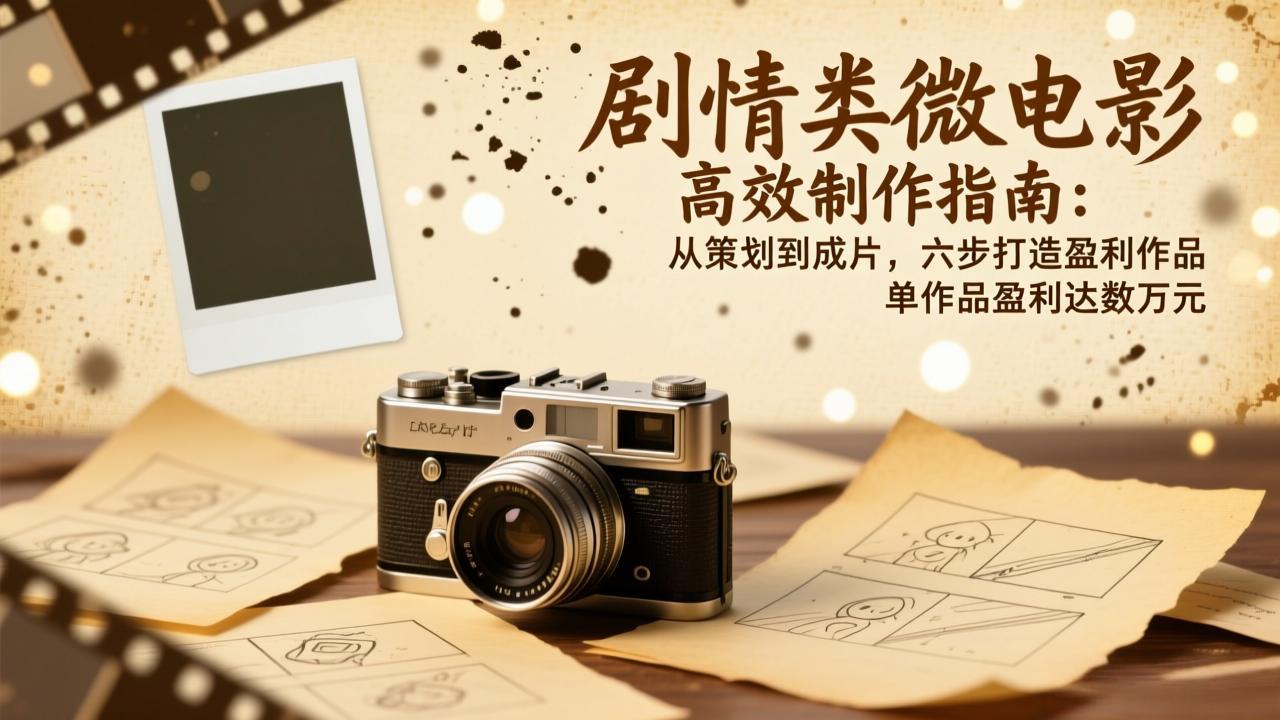 剧情类微电影高效制作指南：从策划到成片，六步打造盈利作品，单作品盈利达数万元-创富云网创