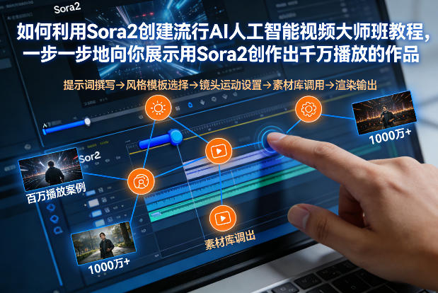 如何利用Sora2创建流行AI人工智能视频大师班，一步一步地向你展示用Sora2创作出千万播放的作品-创富云网创