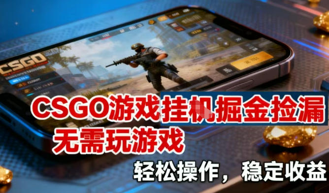 CSGO游戏挂G掘金捡漏,不需要玩游戏,操作简单,收益稳定【揭秘】-小目标云网创