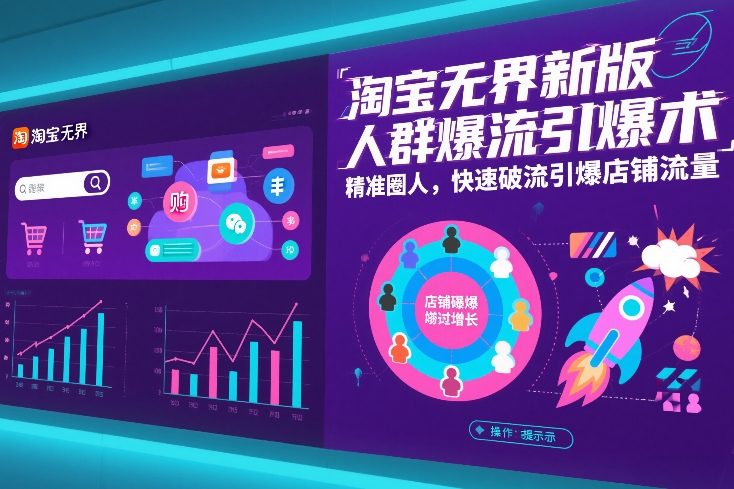 淘宝无界新版人群爆流引爆术，精准圈人，快速破流引爆店铺流量-创富云网创