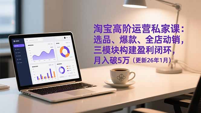 淘宝高阶运营私家课：选品、爆款、全店动销，三模块构建盈利闭环，月入破5万(更新26年1月-创富云网创