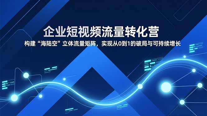 企业短视频流量转化营，构建“海陆空”立体流量矩阵，实现从0到1的破局与可持续增长-创富云网创