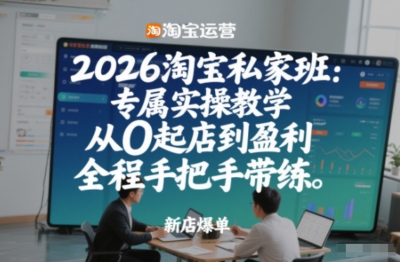 2026淘宝私家班:专属实操教学,从0起店到盈利,全程手把手带练-小目标云网创
