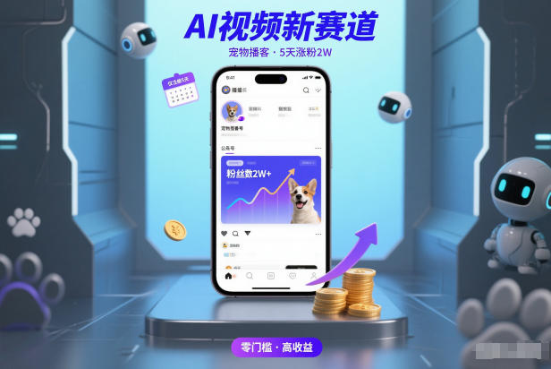 AI视频新赛道，宠物播客仅注册5天涨粉2W，收益非常可观-创富云网创