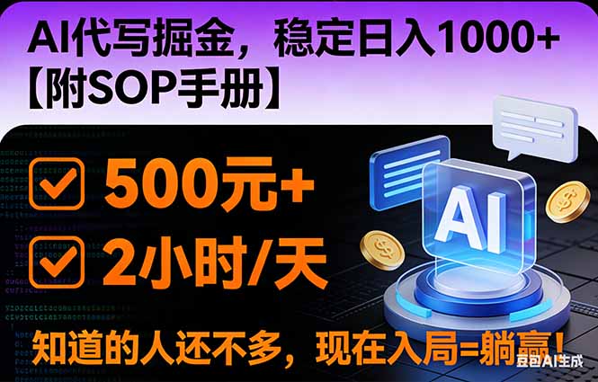 2026风口项目,AI代写掘金,稳定日入1000+,掌握核心技能【附SOP手册】-创富云网创