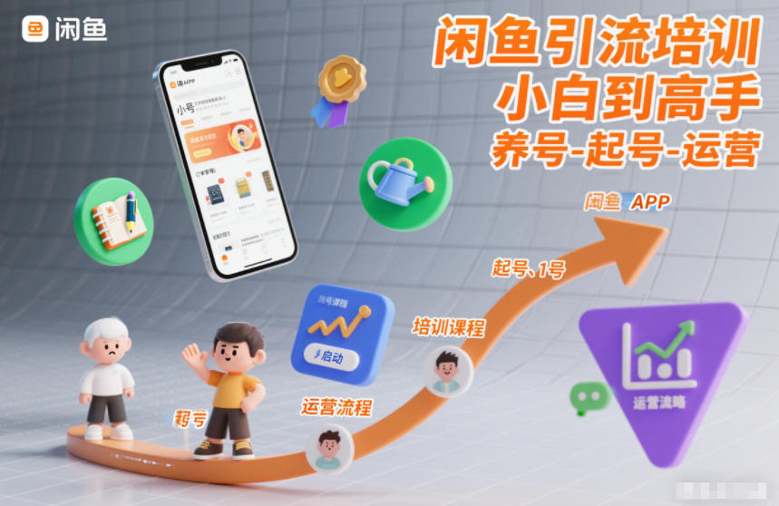 闲鱼引流培训，小白到高手，养号-起号-运营-创富云网创