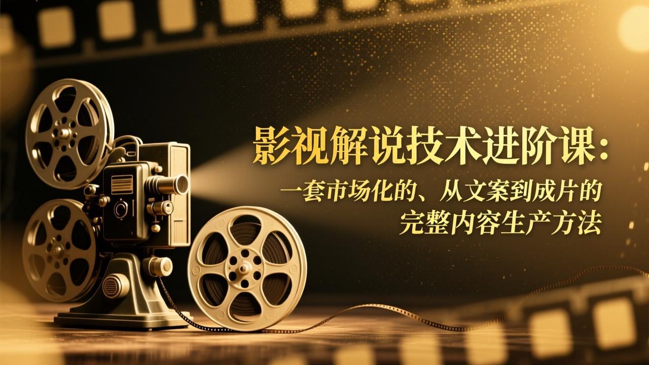 影视解说技术进阶课：一套市场化的、从文案到成片的完整内容生产方法-小目标云网创