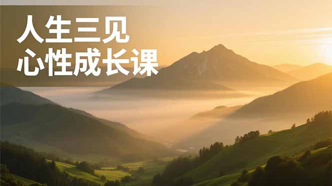 人生三见心性成长课，见天地众生自己，搞透人性安顿身心，活出清晰自我，内在富足无价-创富云网创