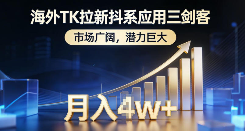 海外TK拉新抖系应用三剑客,市场广阔,潜力巨大,月入1w+-创富云网创