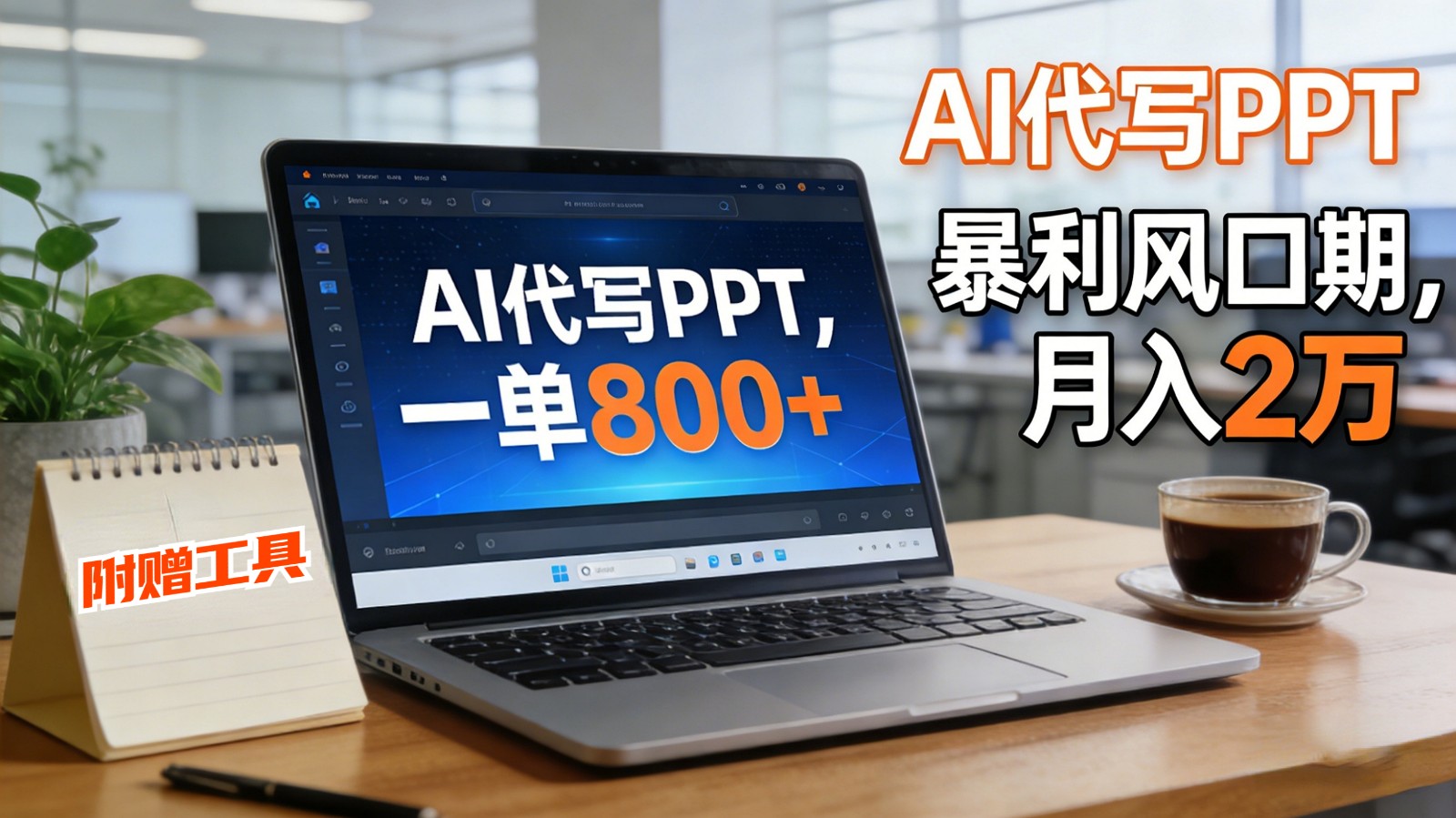 AI 代写做 PPT！一单狂赚 800+，风口期月入 2 万(工具 + 提示词直接送)-创富云网创