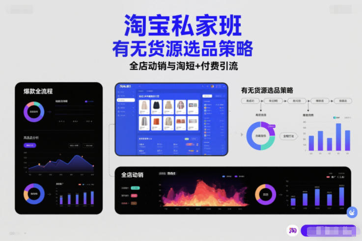 淘宝私家班,有无货源选品策略,高成功率爆款全流程打法,全店动销与淘短+付费引流(更新)-创富云网创