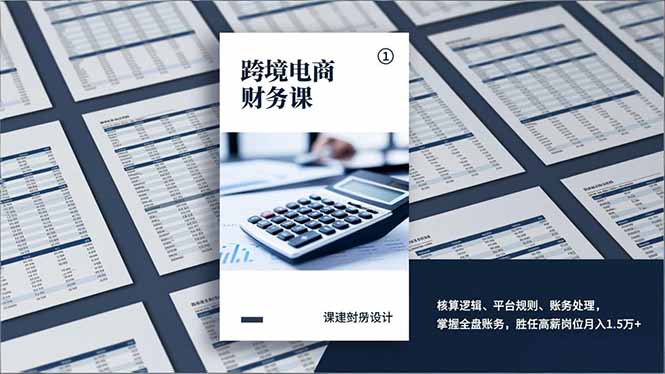 跨境电商财务课，核算逻辑、平台规则、账务处理，掌握全盘账务，胜任高薪岗位月入1.5万+-小目标云网创