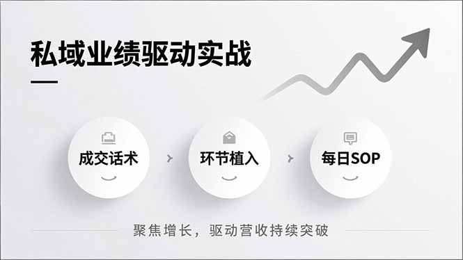 私域业绩驱动实战，成交话术、环节植入、每日SOP，聚焦增长，驱动营收持续突破-创富云网创