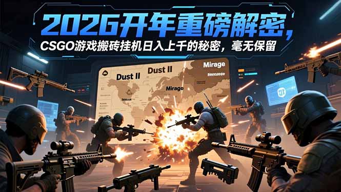 2026开年重磅解密，CSGO游戏搬砖挂机日入上千的秘密，毫无保留-创富云网创