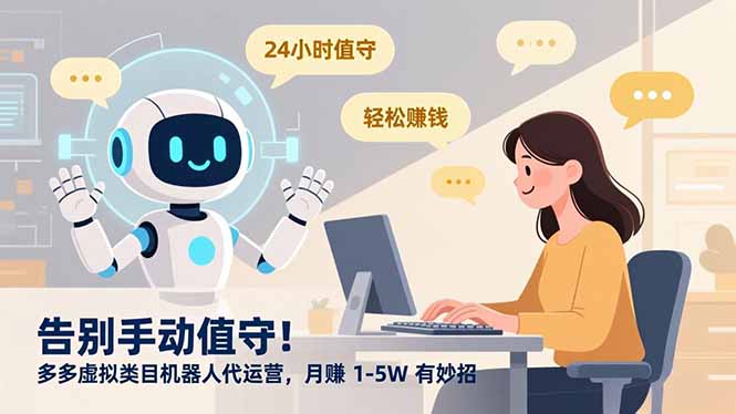 告别手动值守!多多虚拟类目机器人代运营,月赚 1-5W 有妙招-创富云网创