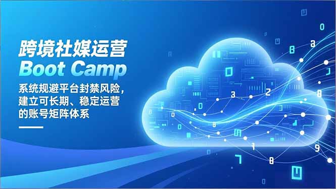 跨境社媒运营Boot Camp:系统规避平台封禁风险,建立可长期、稳定运营的账号矩阵体系-创富云网创