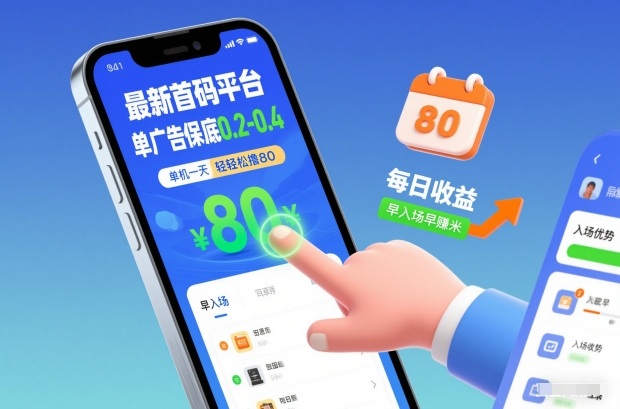 最新首码平台,单广告保底0.2-0.4,单机一天轻松撸80,早入场早賺米【揭秘】