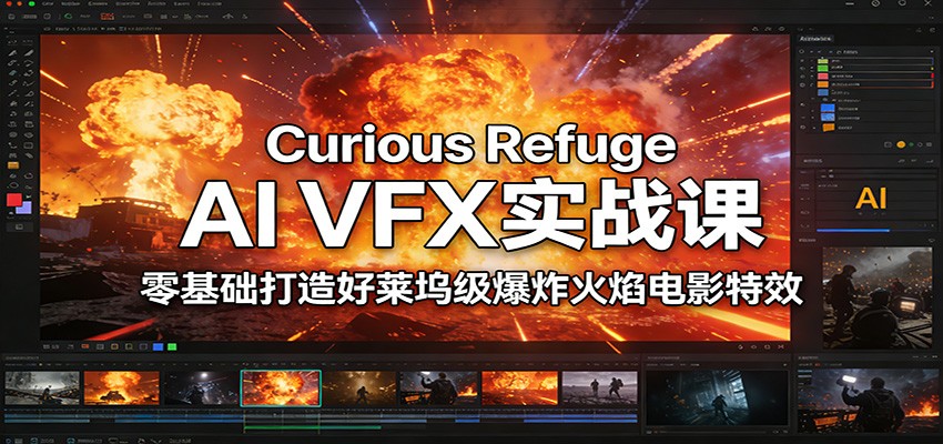 Curious Refuge AI VFX实战课,零基础打造好莱坞级爆炸火焰电影特效-小目标云网创
